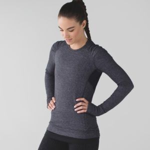 Lululemon Think Fast Long Sleeve Herringbone Top